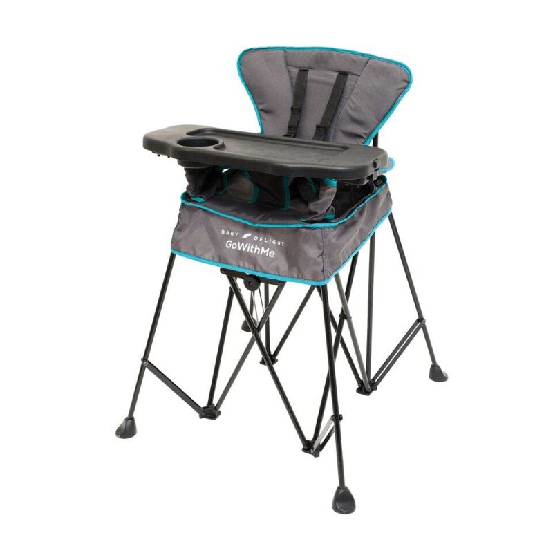 Photo 1 of Baby Delight Go with Me Uplift Deluxe Portable High Chair | Indoor and Outdoor | Teal and Grey
