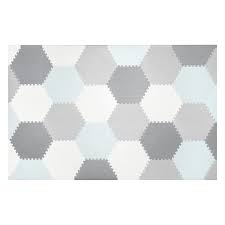 Photo 1 of Baby Brielle Soft Non-Toxic Extra Thick Interlocking Hexagon Tile Foam for Babies and Toddlers - Exercise Mats for Crawling, Playing Grey & White Floor Mat for Nursery, Play Room - 48”x72”, 38 Pieces
