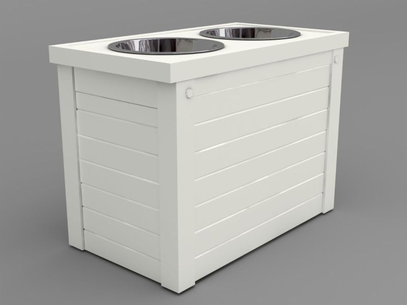 Photo 1 of **PARTS ONLY**
New Age Pet ecoFLEX Piedmont Pet Diner with Storage - Antique White, Large (EHHF304XL)

