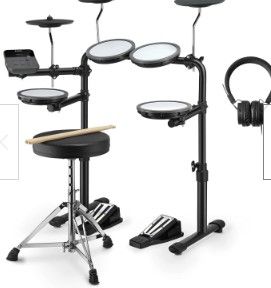 Photo 1 of ? Donner DED-70 Junior Electronic Drum Set Quiet Mesh Pad Type-C Charging Input
