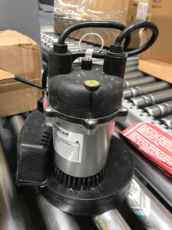 Photo 2 of *** PARTS ONLY ****  *** NOT FUNCTIONAL *** BURCAM PUMPS 300500ZS 1/3 HP Zinc Submersible Sump Pump With Foolproof Automatic Switch