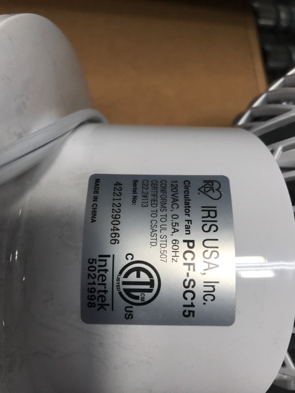 Photo 1 of IRIS USA WOOZOO Oscillating Fan, Vortex Fan, Remote Equipped 4-in-1 Fan w/ Timer/ Multi Oscillation/ Air Circulator/ 5 Speed Settings, 82ft Max Air Distance, Medium, White White Medium AC Motor