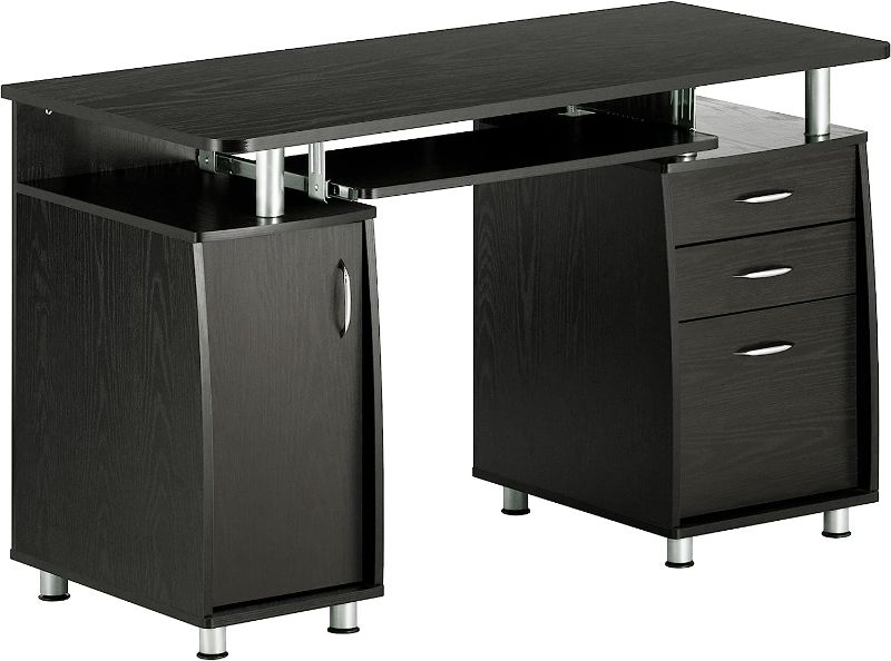 Photo 1 of *BOX 2 OF 2 ONLY* Techni Mobili 47.5" Ergonomic Computer Drawers & File Cabinet for Home Office Storage, Espresso Writing Desk, ONE Size
