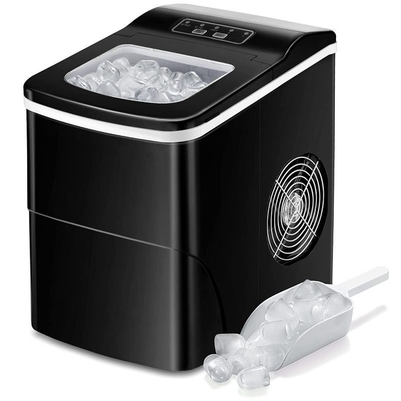 Photo 1 of Countertop Ice Maker Machine, Portable Ice Makers Countertop, Make 26 lbs ice in 24 hrs,Ice Cube Ready in 6-8 Mins with Ice Scoop and Basket