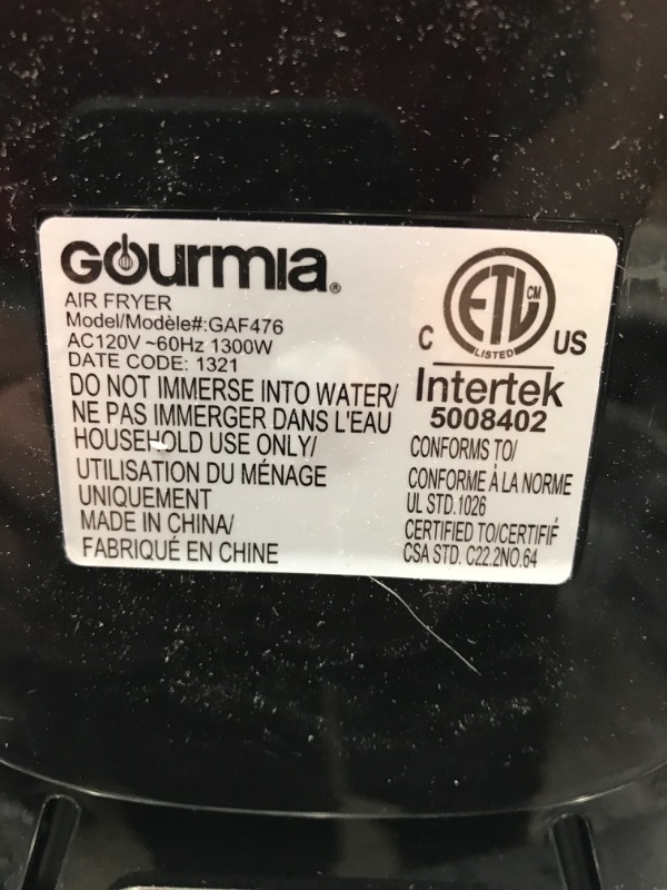 Photo 2 of ***POWERS ON*** Gourmia 4-Qt Digital Air Fryer with Guided Cooking, Easy Clean, Stainless Steel SS 4 QT