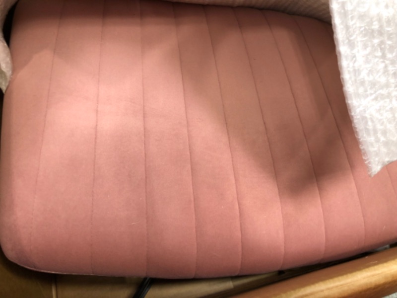 Photo 3 of Direct Wicker UBS-W115167384 Pink Velvet Material&#44; Home Computer Chair Office Chair&#44; 360 Swivel Cushion Chair
