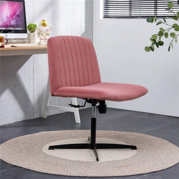 Photo 1 of Direct Wicker UBS-W115167384 Pink Velvet Material&#44; Home Computer Chair Office Chair&#44; 360 Swivel Cushion Chair
