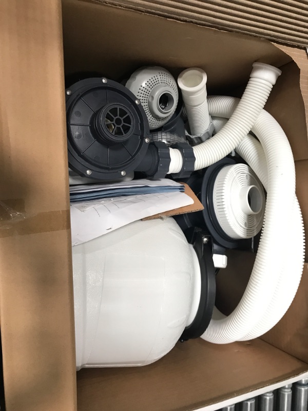 Photo 2 of ***TESTED/ POWERS ON***INTEX 26645EG SX2100 Krystal Clear Sand Filter Pump for Above Ground Pools, 12in & GAME 4560 40mm to 1 1/2 Inch Conversion Kit (For Intex & Bestway Pools) 12in Sand Filter Pump + Conversion Kit