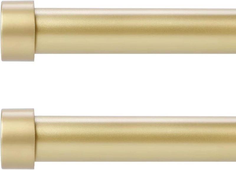 Photo 1 of 
OLV 2 Pack Gold Rods for Window 48-84 inch, Adjustable Single Window Curtain Rods With End Cap Design Finials,Drapery Rods of Window Treatment,1 inch Diameter,Brass Gold

