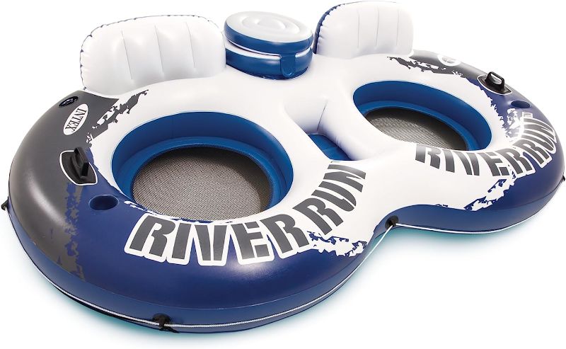 Photo 1 of Intex River Run II Inflatable 2-Person Pool Tube Float with Attached Cooler and Repair Kit
