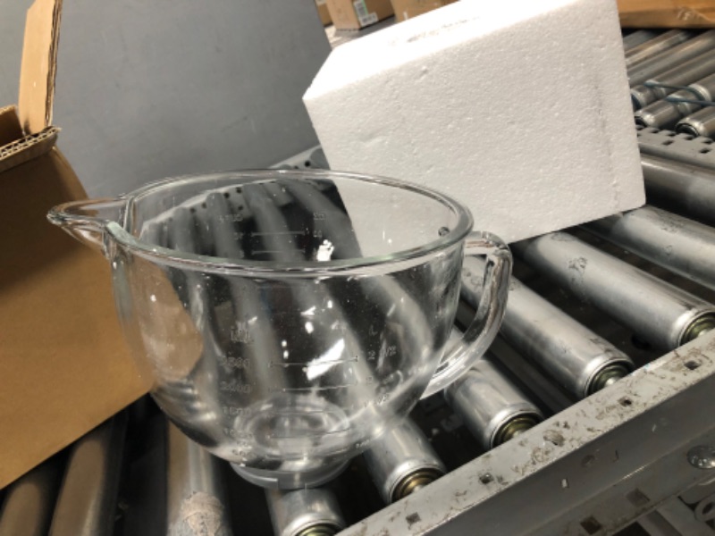 Photo 2 of 5/4.5QT Glass Mixing Bowl Fit for kitchenaid Artisan and Classic Series Tilt-Head Stand Mixer,Replace KSM150 K45SS KSM75 KSM45 etc,with Plastic Screw Base Measuring Lines Pour Spout,3 YEAR WARRANTY