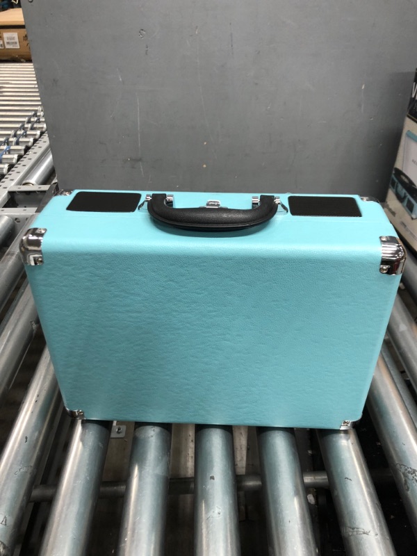 Photo 2 of Victrola Vintage 3-Speed Bluetooth Portable Suitcase Record Player with Built-in Speakers | Upgraded Turntable Audio Sound| Includes Extra Stylus | Turquoise, Model Number: VSC-550BT