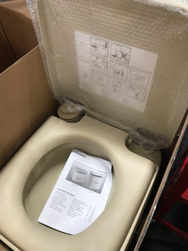 Photo 2 of DOMETIC 301096202 2.5 Gallon Portable Toilet, Parchment Parchment 2.5 Gallon