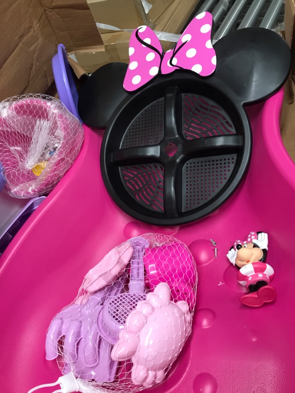 Photo 3 of Disney Minnie Mouse Water Table by Delta Children | 3-Tier Water Play Table with 11-Piece Toy Set | Water Sensory Table + Summer Beach Toys for Outside Backyard for Toddlers Ages 2+, Pink