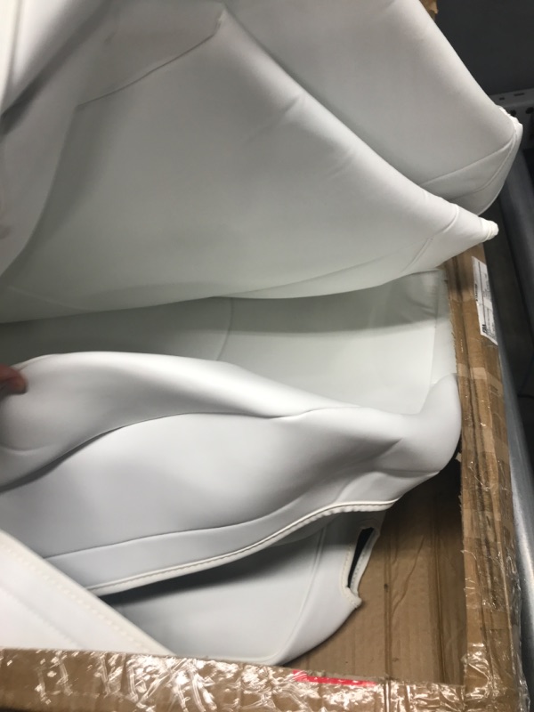 Photo 3 of Maysoo Tesla Seat Covers Model Y White Car Seat Covers(White-Organosilicon,Model Y(Full Set)) White Organosilicon model Y(