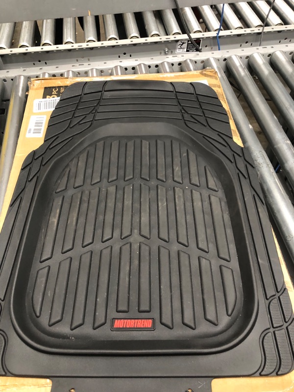 Photo 2 of Motor Trend - MT-923-BK 923-BK Black FlexTough Contour Liners-Deep Dish Heavy Duty Rubber Floor Mats for Car SUV Truck & Van-All Weather Protection, Universal Trim to Fit Full Set Black