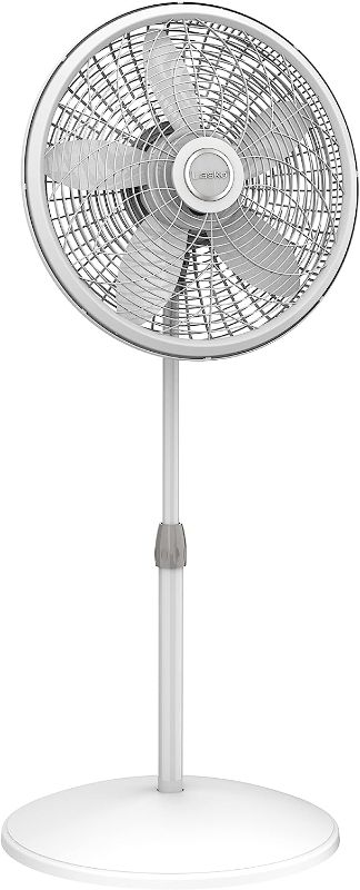 Photo 1 of 
Lasko Oscillating Pedestal Fan, Adjustable Height, 3 Speeds, for Bedroom, Living Room, Home Office and College Dorm Room, 18", White, 1820
