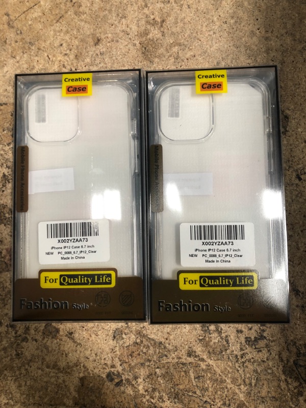 Photo 1 of TWO PIECE SET OF COOLQO Compatible for iPhone 12 Pro Max Case 6.7 Inch, and [2 x Tempered Glass Screen Protector] Clear 360 Full Body Coverage Silicone Protective 13 ft Shockproof Phone Cover Clear For iPhone 12 Pro Max (6.7 inch)