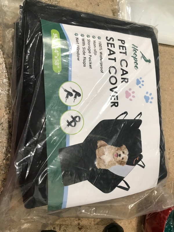 Photo 1 of Femuar Dog Car Seat Cover, Waterproof Nonslip Pet Seat Cover for Back Seat with Storage Pockets Mesh Visual Window, Heavy Duty Scratchproof Pet Dog Seat Cover Hammock for Cars Trucks and SUVs
