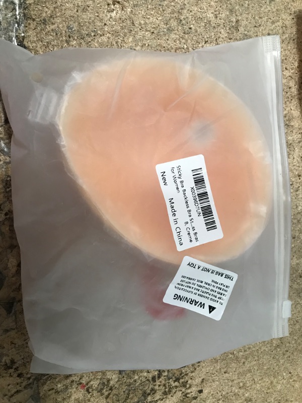 Photo 1 of Jaugow Adhesive Bra, Strapless Sticky Invisible Push up Silicone Bra, The Best Viscous Bra for Backless Dress,Adhesive+Bras B Creme