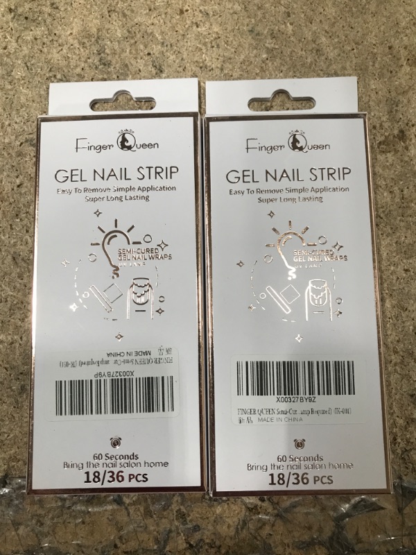 Photo 1 of 2 ITEMS FingerQueen Semi Cured Gel Nail Strips BUNDLE