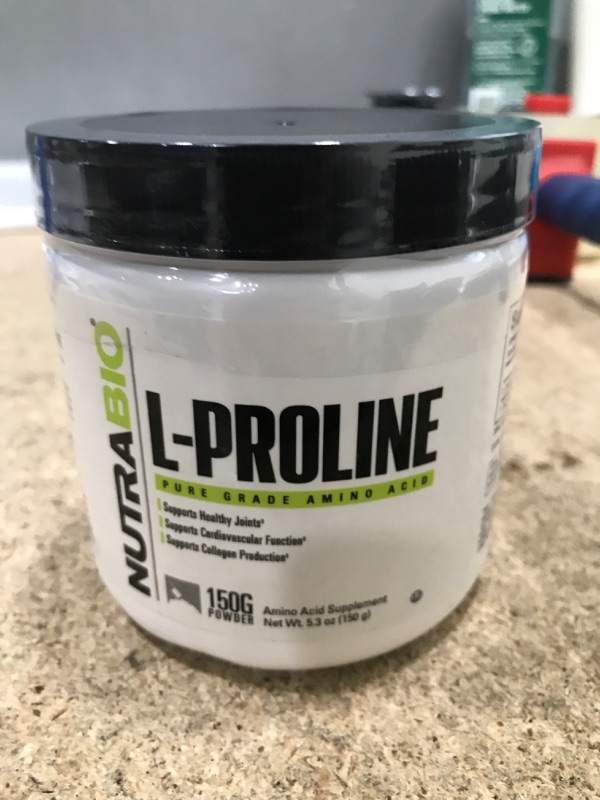 Photo 2 of ***EXP 05/2024*** Nutrabio 100% Pure L-proline Powder - 150 Grams