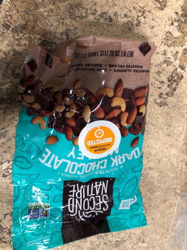Photo 1 of Second Nature Dark Chocolate Medley Trail Mix, 26 oz. Resealable Pouch (Pack of 1) – Certified Gluten-Free Snack – Dark Chocolate and Nut Trail Mix Ideal for Quick Travel Snacks