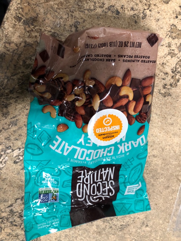 Photo 1 of Second Nature Dark Chocolate Medley Trail Mix, 26 oz. Resealable Pouch (Pack of 1) – Certified Gluten-Free Snack – Dark Chocolate and Nut Trail Mix Ideal for Quick Travel Snacks