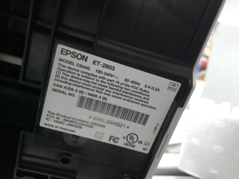 Photo 5 of Epson EcoTank ET-2803 Wireless Color All-in-One Cartridge-Free Supertank Printer with Scan, Copy and AirPrint Support