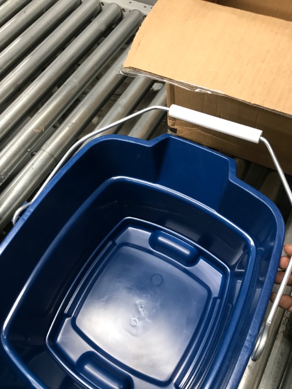 Photo 1 of Rubbermaid Roughneck Square Bucket, 15-Quart, Blue, Sturdy Pail Bucket Organizer Household Cleaning Supplies Projects Mopping Storage Comfortable Durable Grip Pour Handle Blue 15 qt - Square