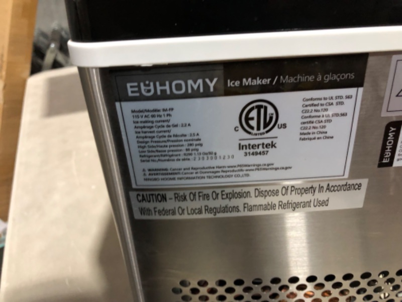 Photo 4 of ***UNTESTED - USED - SEE NOTES***
EUHOMY Ice Maker Machine Countertop 45Lbs/Day 24 Pcs Ready in 13 Mins