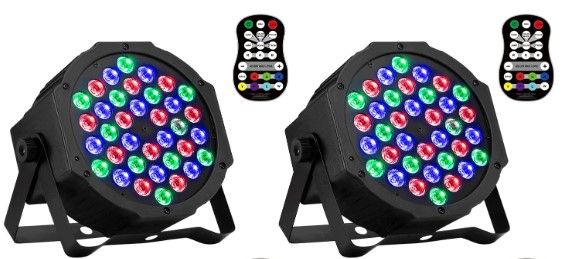 Photo 1 of 2pcks of 36 LED Stage Lights, AOELLIT RGB Sound Activated DJ Par Lights Compatible with DMX-512 & Remote Uplights for Events Wedding Party  