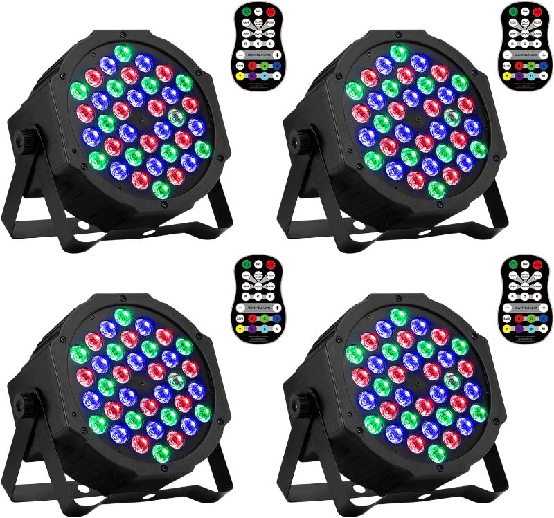 Photo 1 of 2pcks of 36 LED Stage Lights, AOELLIT RGB Sound Activated DJ Par Lights Compatible with DMX-512 & Remote Uplights for Events Wedding Party  