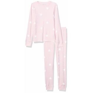 Photo 1 of Amazon Essentials Toddler Girls Thermal Long Underwear Set, Light Pink, Hearts, 3T
