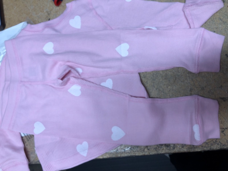 Photo 3 of Amazon Essentials Toddler Girls Thermal Long Underwear Set, Light Pink, Hearts, 3T
