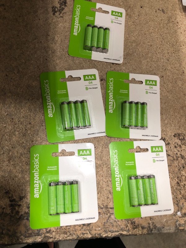 Photo 2 of **BUNDLE OF 5**  Amazon Basics AAA High-Capacity Rechargeable Batteries, 4 Count (Pack of 1)