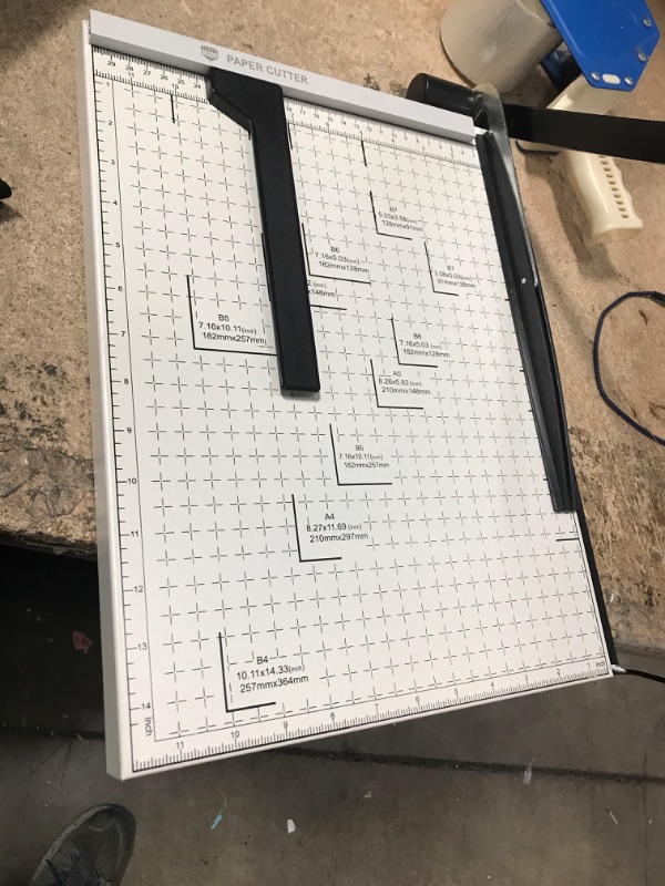 Photo 2 of Paper Cutter B4 Stack Paper Trimmer Guillotine 15” Cutting Length with Guard Rail Safety Blade Lock ZEQUAN, 10-Sheet Capacity, Commercial Grade Guillotine Paper Slicer Cutter for Office Home School 15Inch
