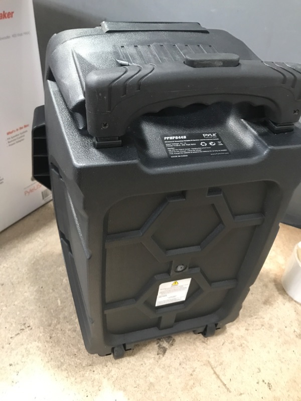 Photo 1 of 400W Portable Bluetooth PA Loudspeaker - 8” Subwoofer System, 4 Ohm/55-20kHz, USB/MP3/FM Radio/ ¼ Mic Inputs, Multi-Color LED Lights, Built-in Rechargeable Battery w/ Remote Control - Pyle PPHP844B