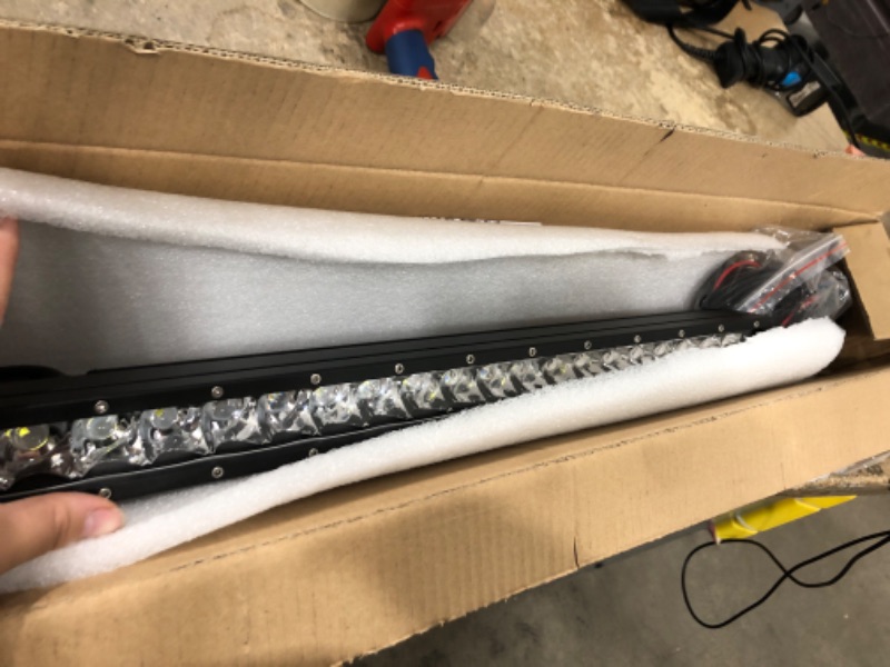 Photo 2 of 22 Inch 150W Straight Single Row LED Light Bar & Wiring Kit w/Front Hidden Lower Bumper Mounting Brackets Compatible with 2007-2013 Silverado 1500 and 2007-2010 Silverado 2500 3500 HD Mounting Brackets & LED Light Bar & Wiring Kit