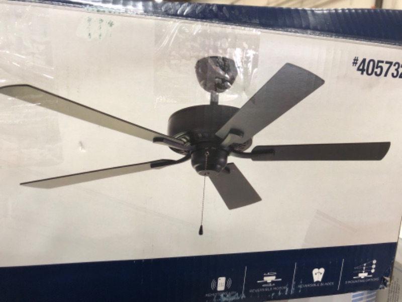 Photo 1 of Harbor Breeze Armitage 52-in Bronze LED Indoor Flush Mount Ceiling Fan (5-Blade)
