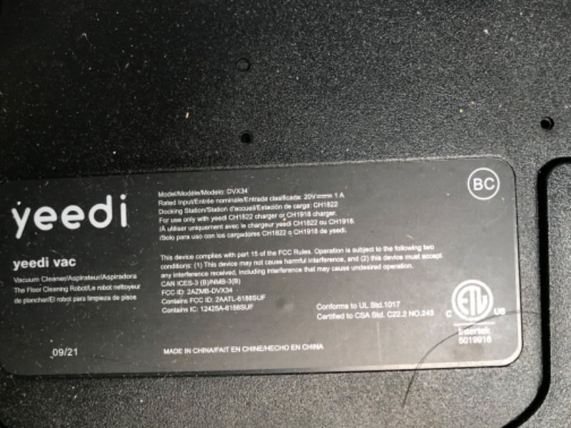 Photo 4 of *TURNS ON BUT DOES NOT MOVE8 Yeedi vac x Robot Vacuum, 3000Pa Strong Suction Power, Carpet Detection, Smart Visual Mapping Navigation,Editable Home Map,Cleaning Schedule, Virtual Boundary