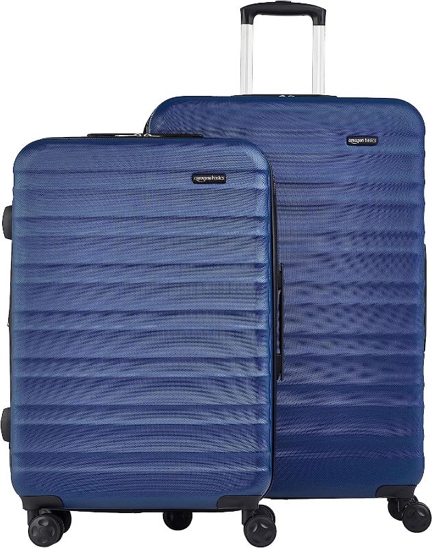 Photo 1 of Amazon Basics 2-Piece Set Hardside Spinner, Navy Blue
