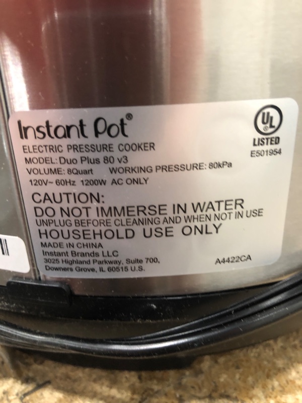 Photo 2 of ***POWERS ON*** Instant Pot Duo Plus 9-in-1 Electric Pressure Cooker, Sterilizer, Slow Cooker, Rice Cooker, Steamer, 8 Quart, 15 One-Touch Programs & Ceramic Non Stick Interior Coated Inner Cooking Pot 8 Quart