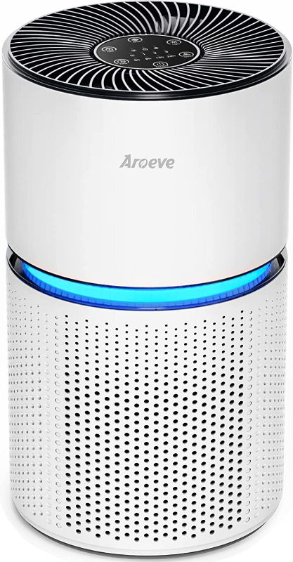 Photo 1 of ***POWERS ON*** AROEVE Air Purifiers for Home Large Room Up to 1095 Sq Ft Air Cleaner Coverage CADR 220m³/h H13 True HEPA Remove 99.9% of Dust, Pet Dander, Pollen for Office, Bedroom, MK03- White