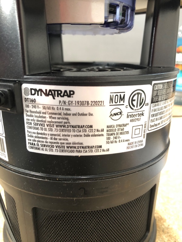 Photo 3 of ***POWERS ON*** DynaTrap DT160-TUNSR Mosquito & Flying Insect Trap – Kills Mosquitoes, Flies, Gnats, Wasps, & Other Flying Insects – Protects up to 1/4 Acre