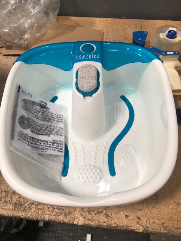 Photo 2 of ***POWERS ON*** HoMedics Bubble Mate Foot Spa, Toe Touch Controlled Foot Bath with Invigorating Bubbles and Splash Proof, Raised Massage nodes and Removable Pumice Stone