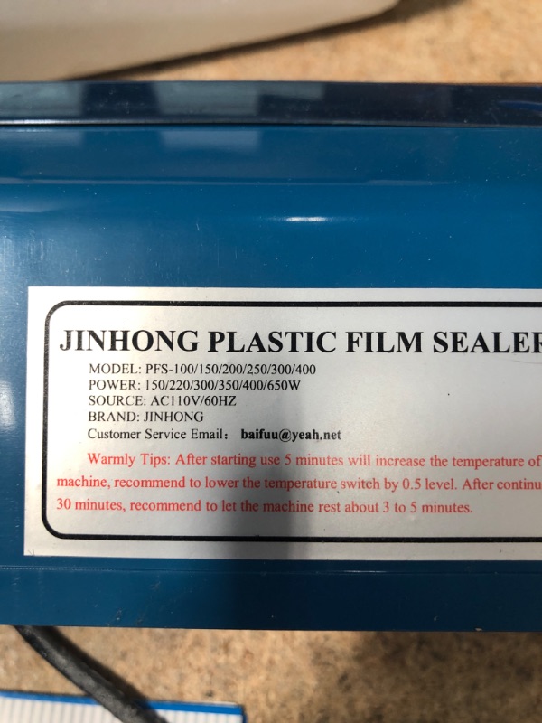 Photo 3 of ***UNABLE TO TEST*** 16 Inch Impulse Heat Sealer Manual Bags Sealer Sealing Machine Heating Closer for Plastic PE PP Mylar Poly Foil Bags Home Restaurant Food Storage with Extra Replace Element