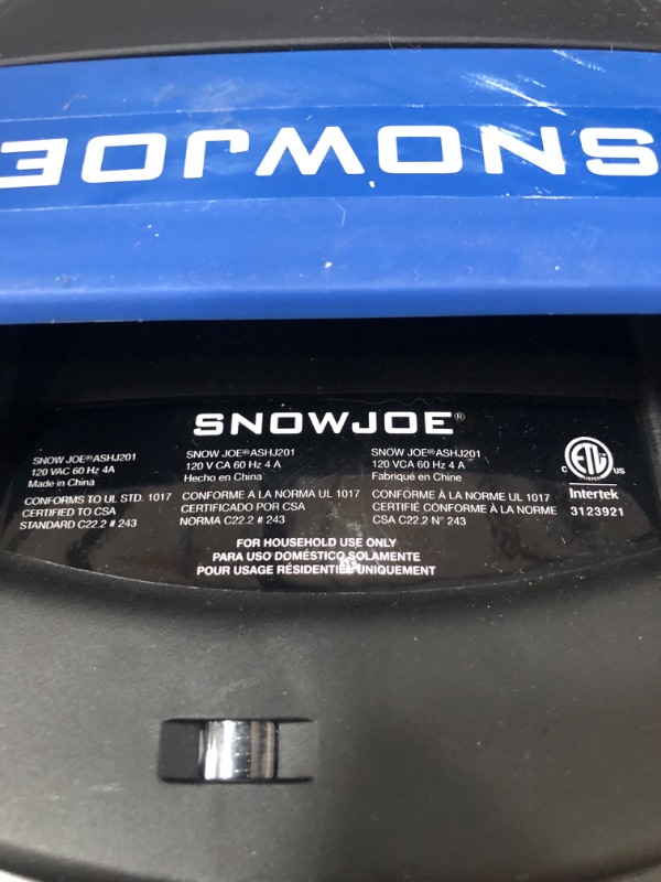 Photo 4 of ***UNABLE TO TEST*** Snow Joe ASHJ201 4.8-Gallon 4-Amp Ash Vacuum w/Metal Storage Tank, Hose, Filters, Cord Organizer & PowerSmith PAAC301 Double Layer Washable Heat-Resistant Ash and Dust Vacuum Filter, 5" x 5" x 2" 4 Amp, 4.8 Gallon Vacuum + Vacuum Filt