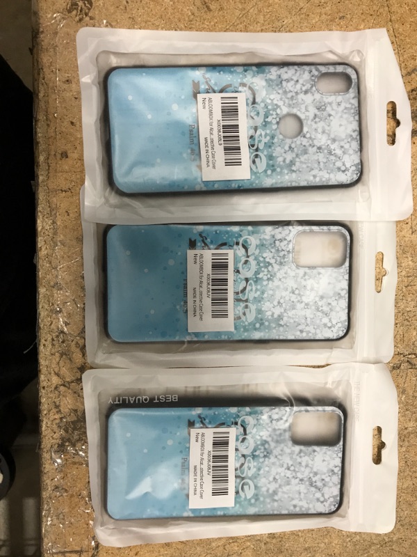 Photo 2 of ABLOOMBOX for Alcatel Lumos (DALN5023), Alcatel Axel (5004R) Case for Girls Women Sparkling Turquoise Blue Glitter, Anti Scratch Bumper Shockproof Protective Case Cover 3 pack