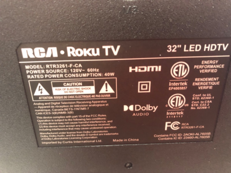 Photo 5 of RCA 32-inch Flat Screen 720p Roku Smart LED TV - RTR3261, 2021 Model